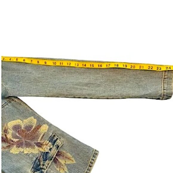 Z. Cavaricci Vintage Embroidered Denim Blazer Jean Jacket Size Medium - Picture 6 of 9